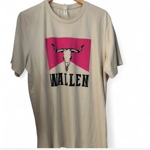 Marlboro Morgan Wallen Bullhead Country Band Tee Tan & Pink Concert Unisex XL
